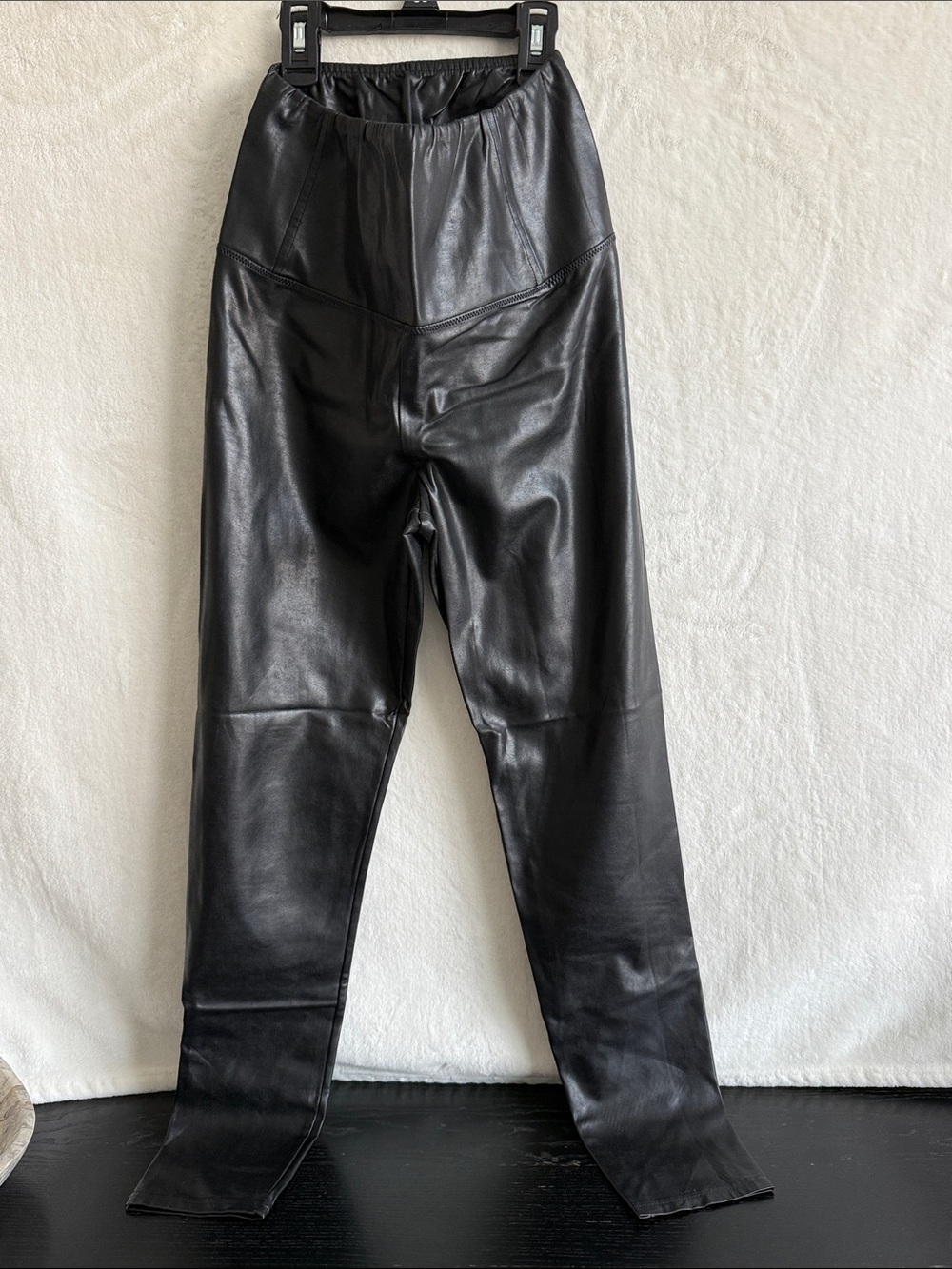 Wilfred Black Faux Leather Skinny Jumpsuit Pants